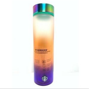 NWT Starbucks Blue Coral Ombré Glass Water Bottle